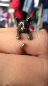 VINTAGE HANDMADE CAT RING