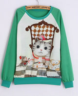 CAT KISS FISH SWEATSHIRT